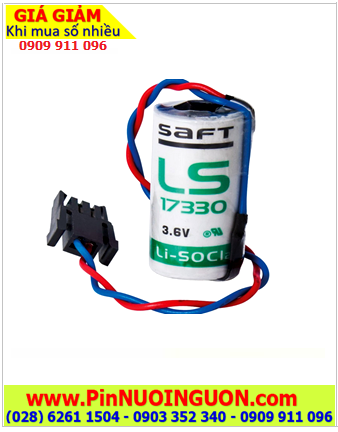 Saft LS17330 (Zắc Mitsu); Pin nuôi nguồn PLC Saft LS17330 lithium 3.6v 2/3A 1800mAh chính hãng _Xuất xứ Pháp